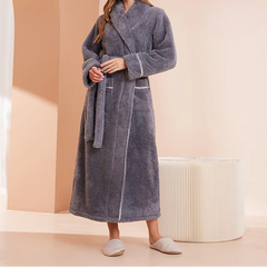 Women's Dressing Gown | Soft Flannel Belted Long