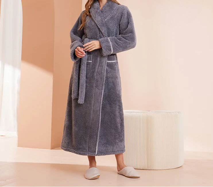 Women's Dressing Gown | Soft Flannel Belted Long