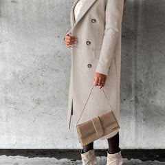 Women's Trench Coat | Double Breasted Notch Lapel Midi