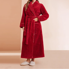Women's Dressing Gown | Soft Flannel Belted Long