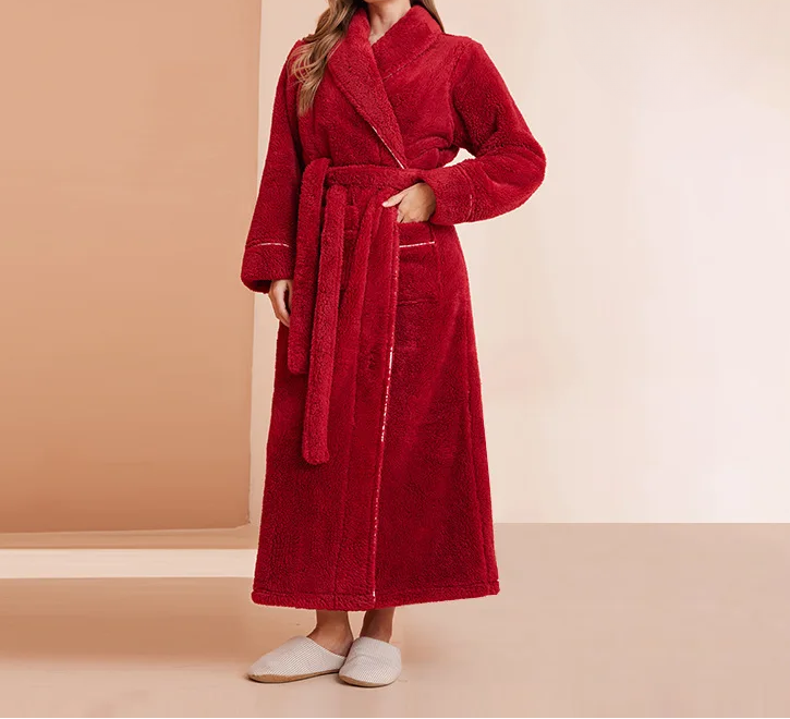 Women's Dressing Gown | Soft Flannel Belted Long