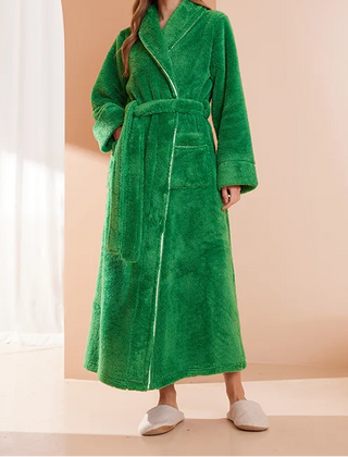 Women's Dressing Gown | Soft Flannel Belted Long