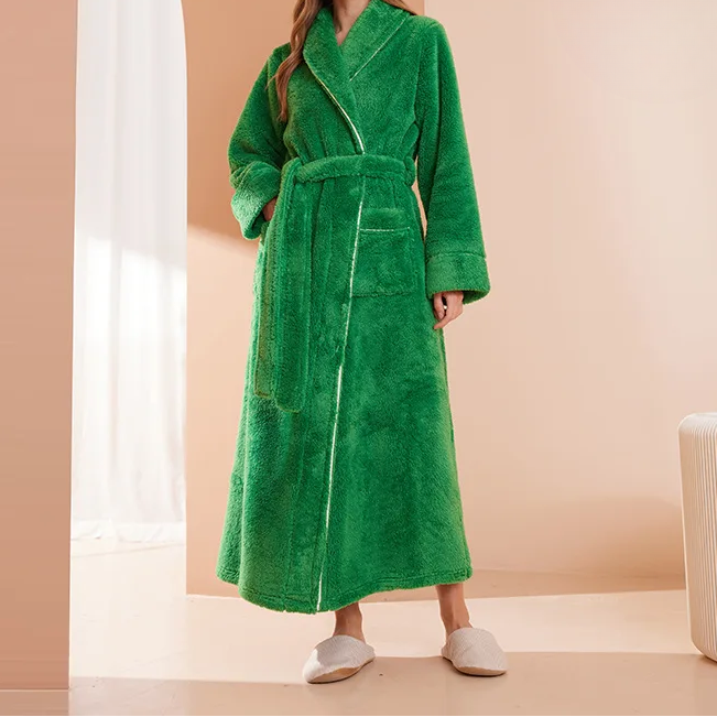 Women's Dressing Gown | Soft Flannel Belted Long