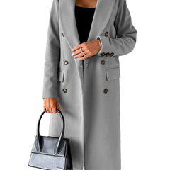 Women's Trench Coat | Double Breasted Notch Lapel Midi