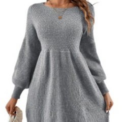 Women's Jumper Dress | Ribbed Mini Long Sleeve