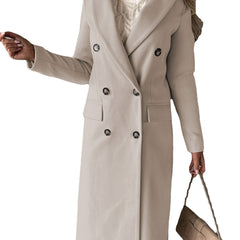 Women's Trench Coat | Double Breasted Notch Lapel Midi