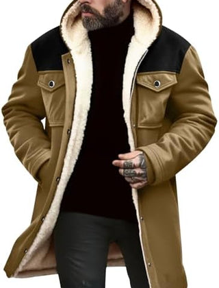 Men's Coat | Fleece Lined Hooded Longline