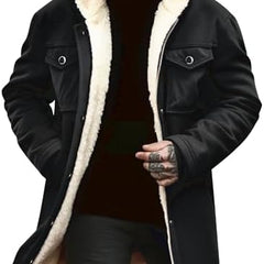 Men's Coat | Fleece Lined Hooded Longline