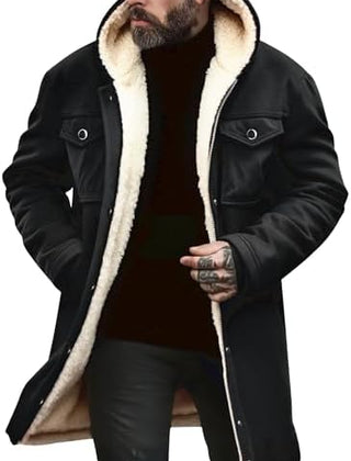 Men's Coat | Fleece Lined Hooded Longline