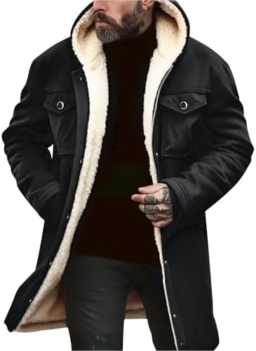 Men's Coat | Fleece Lined Hooded Longline