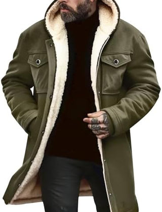 Men's Coat | Fleece Lined Hooded Longline