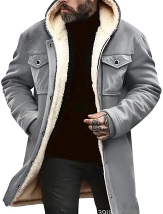 Men's Coat | Fleece Lined Hooded Longline