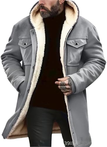 Men's Coat | Fleece Lined Hooded Longline