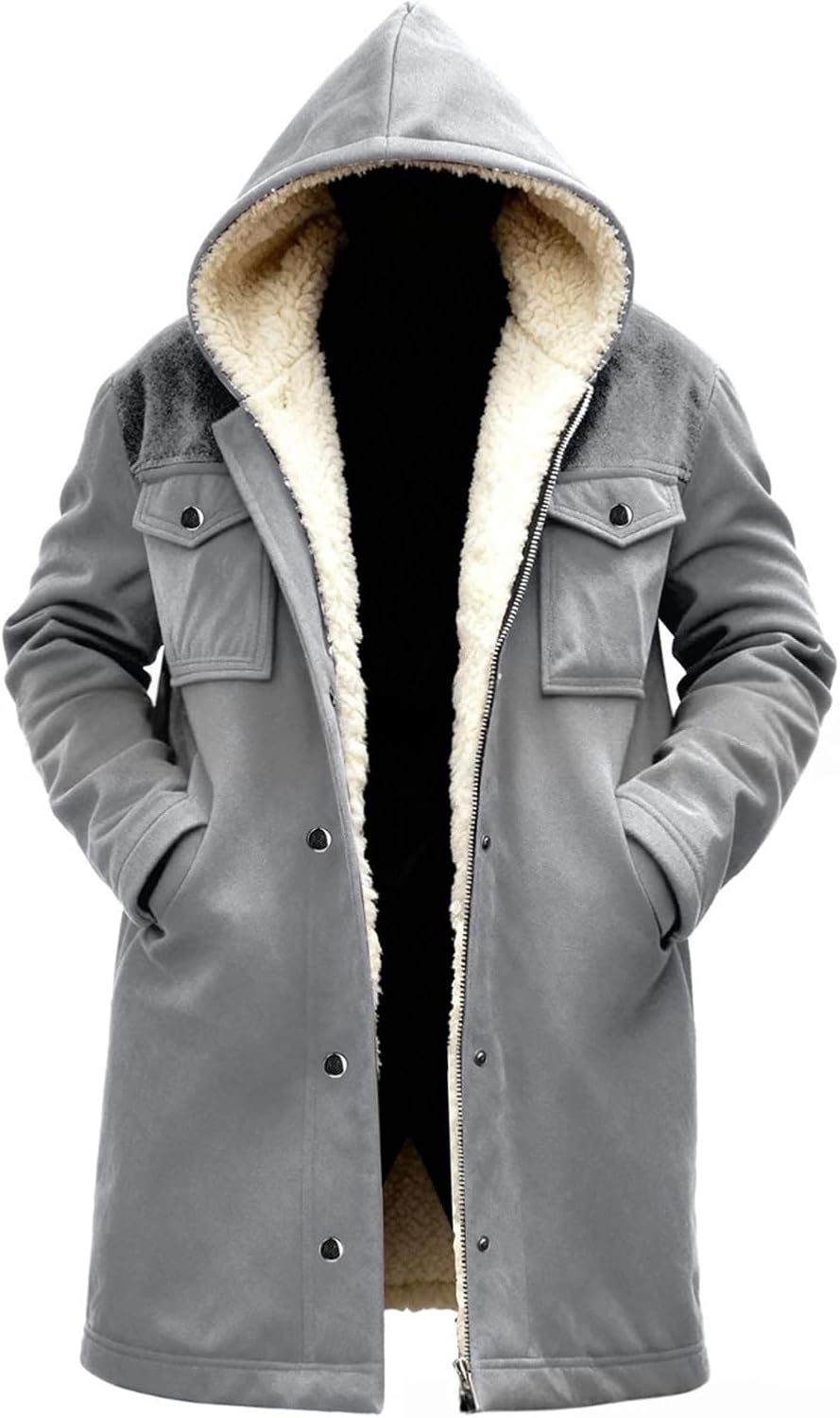 Men's Coat | Fleece Lined Hooded Longline