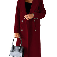 Women's Trench Coat | Double Breasted Notch Lapel Midi