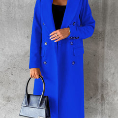 Women's Trench Coat | Double Breasted Notch Lapel Midi
