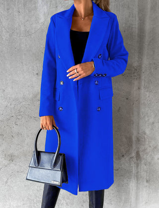 Women's Trench Coat | Double Breasted Notch Lapel Midi