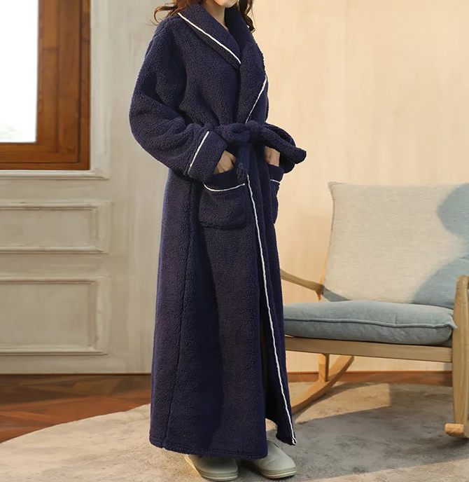 Women's Dressing Gown | Soft Flannel Belted Long