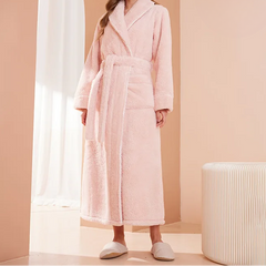 Women's Dressing Gown | Soft Flannel Belted Long