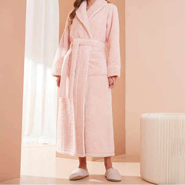 Women's Dressing Gown | Soft Flannel Belted Long