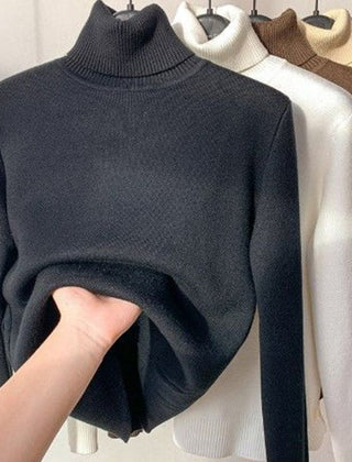 Women's Jumper | Fleece Lined Roll Neck Ribbed