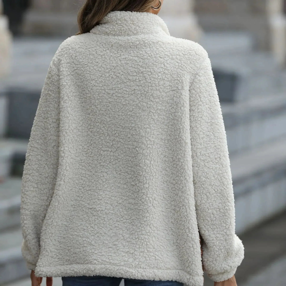 Women's Sherpa Jacket | Colour Block Quilted Zip Front