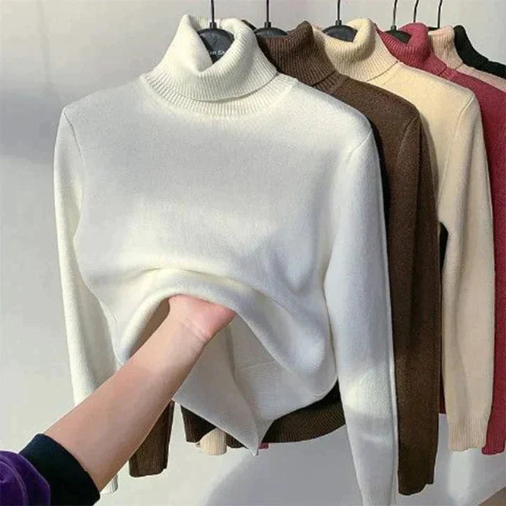 Women's Jumper | Fleece Lined Roll Neck Ribbed