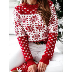 Women's Christmas Jumper | Fair Isle Snowflake Crew Neck