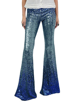 Women's Sequin Trousers | High Waist Flared