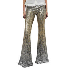 Women's Sequin Trousers | High Waist Flared