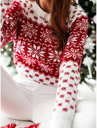 Women's Christmas Jumper | Fair Isle Snowflake Crew Neck