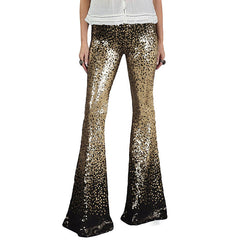 Women's Sequin Trousers | High Waist Flared