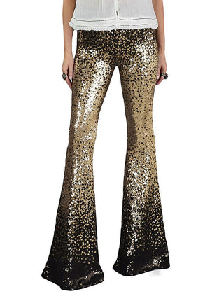 Women's Sequin Trousers | High Waist Flared