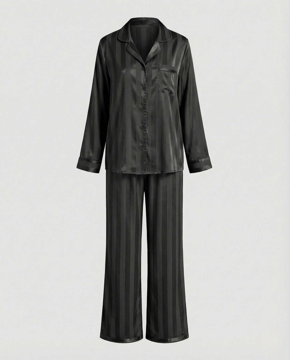 Women's Pyjama Set | Satin Button Front Long Sleeve