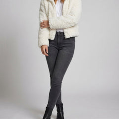 Women's Fleece Jacket | Teddy Stand Collar Full Zip