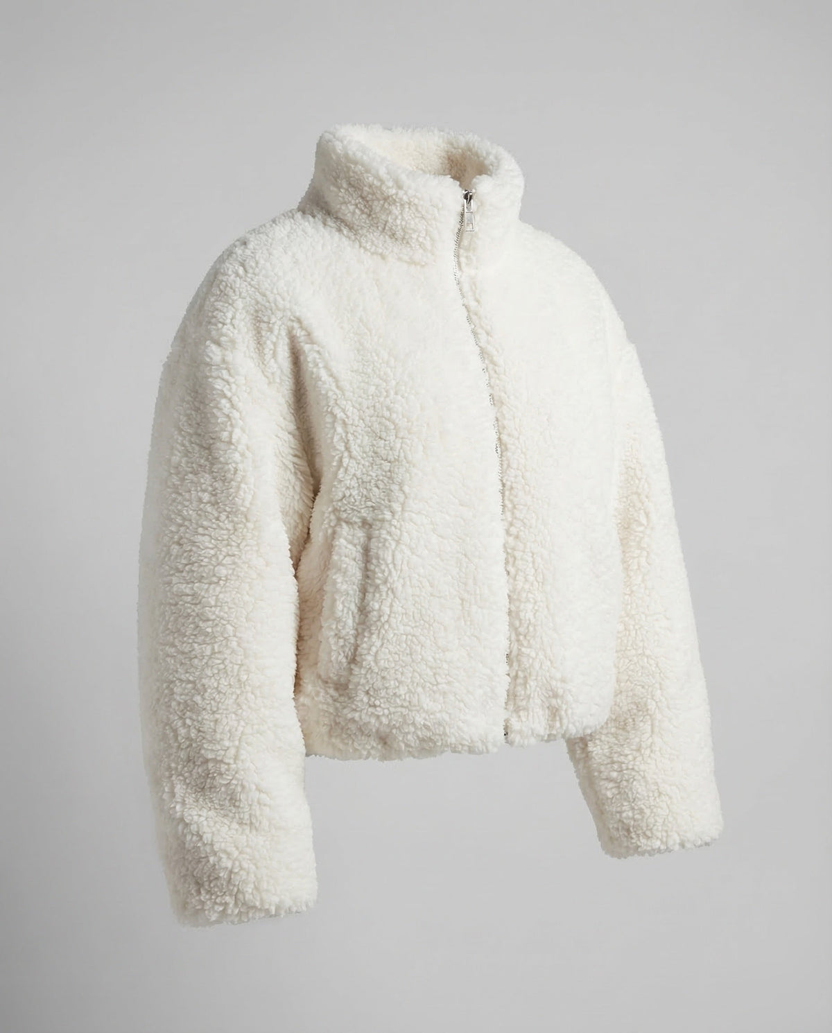 Women's Fleece Jacket | Teddy Stand Collar Full Zip