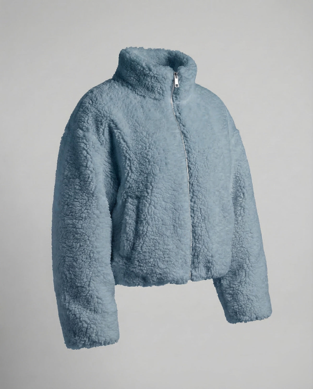 Women's Fleece Jacket | Teddy Stand Collar Full Zip