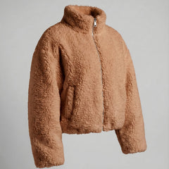 Women's Fleece Jacket | Teddy Stand Collar Full Zip