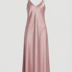 Women's Party Dress | Satin Slip Midi V-Neck