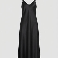 Women's Party Dress | Satin Slip Midi V-Neck