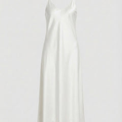 Women's Party Dress | Satin Slip Midi V-Neck