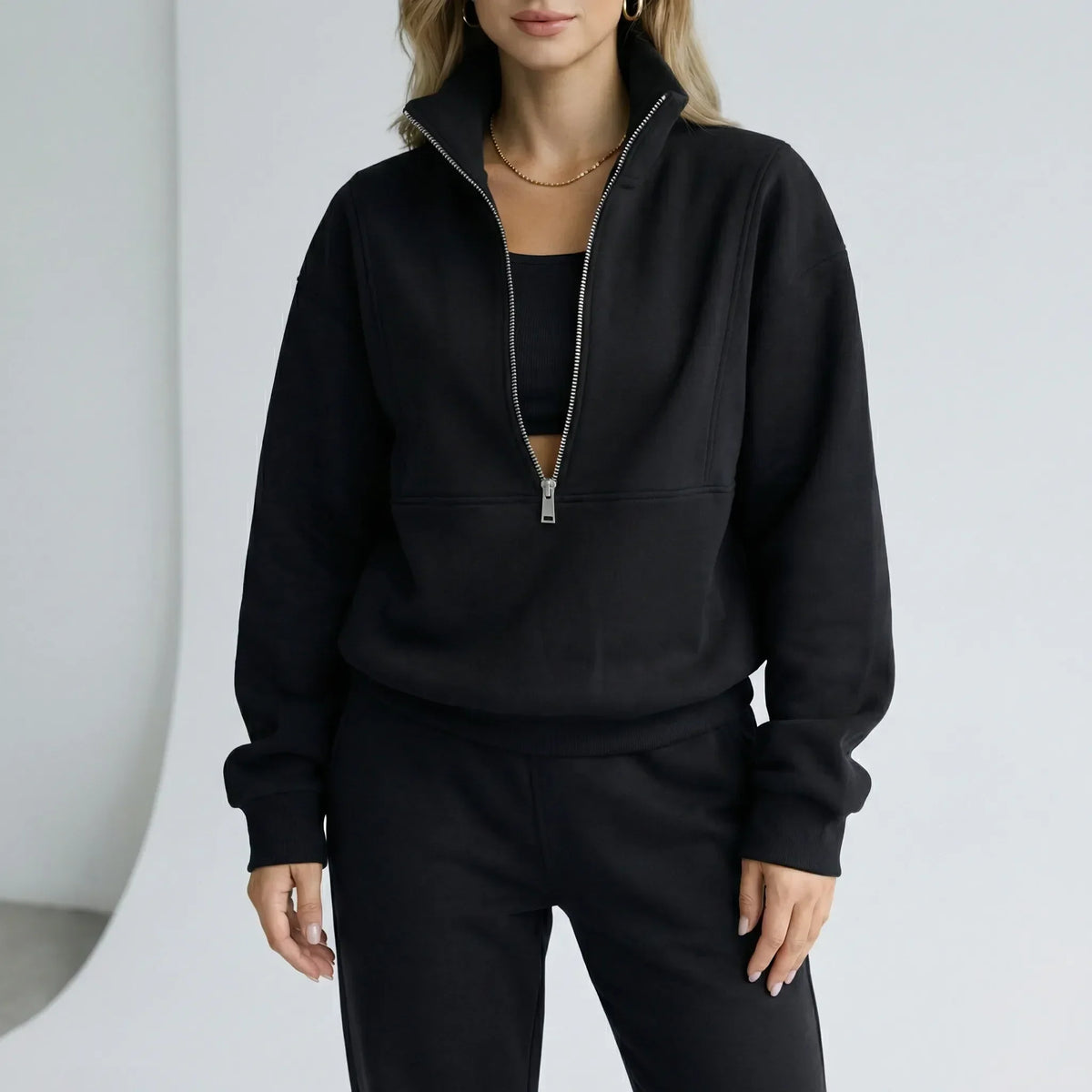 Women's Tracksuit | Half Zip Sweatshirt and Joggers