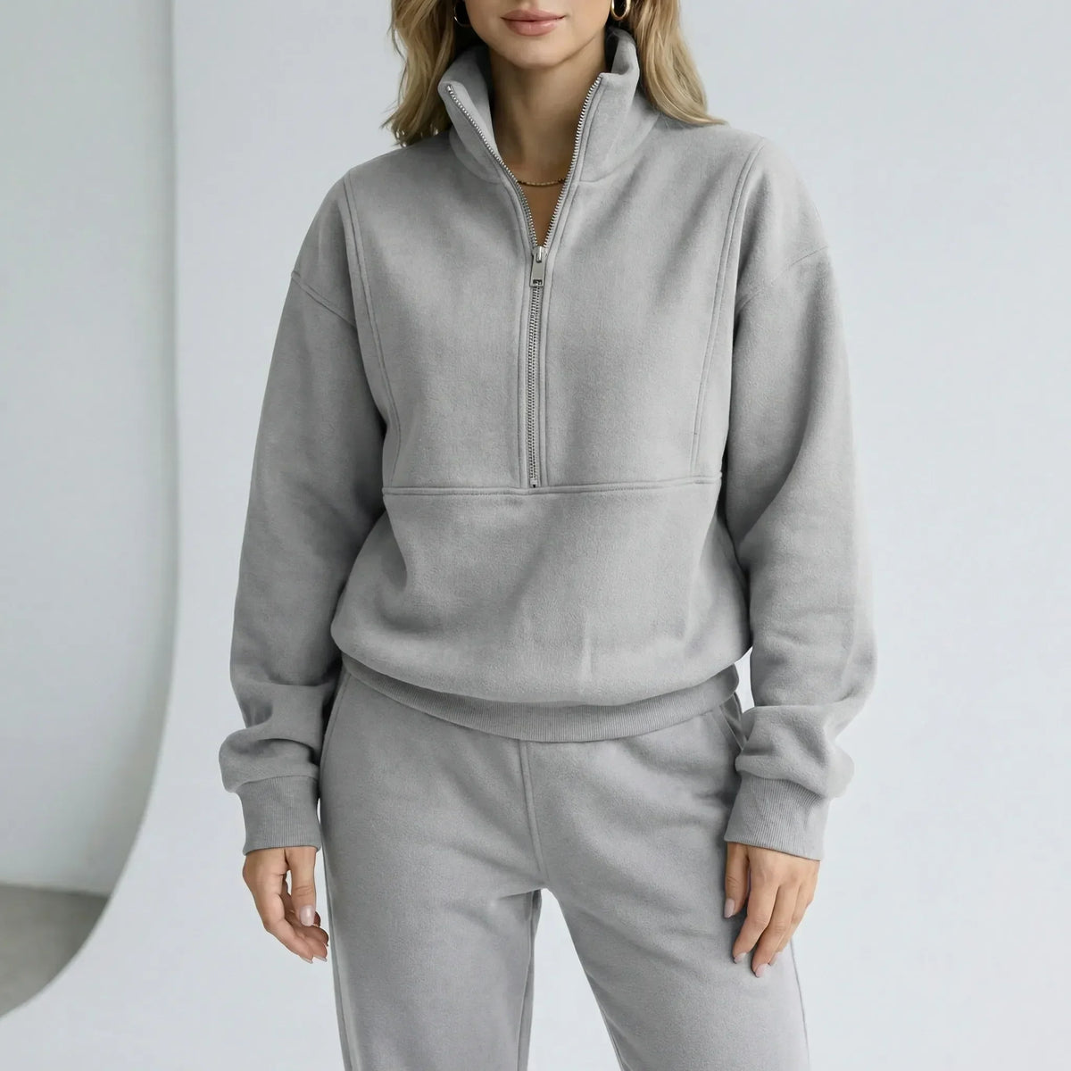 Women's Tracksuit | Half Zip Sweatshirt and Joggers