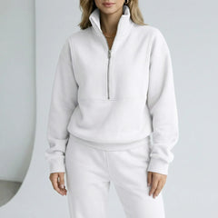 Women's Tracksuit | Half Zip Sweatshirt and Joggers