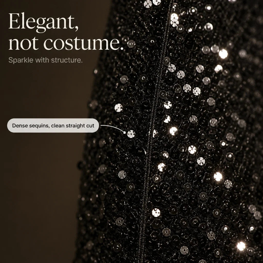 Women's Sequin Trousers | Straight Leg Party