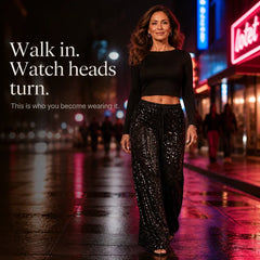 Women's Sequin Trousers | Straight Leg Party