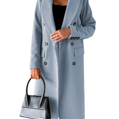 Women's Trench Coat | Double Breasted Notch Lapel Midi