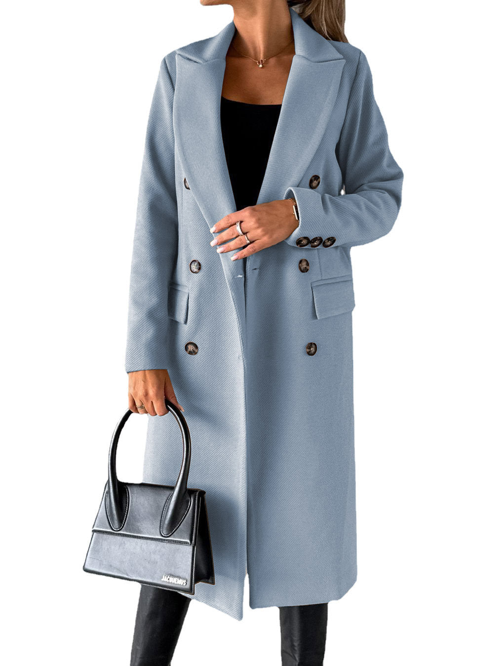Women's Trench Coat | Double Breasted Notch Lapel Midi
