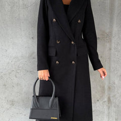 Women's Trench Coat | Double Breasted Notch Lapel Midi