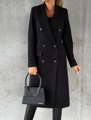 Women's Trench Coat | Double Breasted Notch Lapel Midi